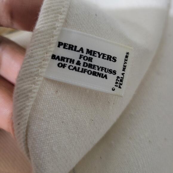 Vintage Apron Perla Meyers White Food Cook Retro Textile Kitchen Chef Cooking - Picture 9 of 13